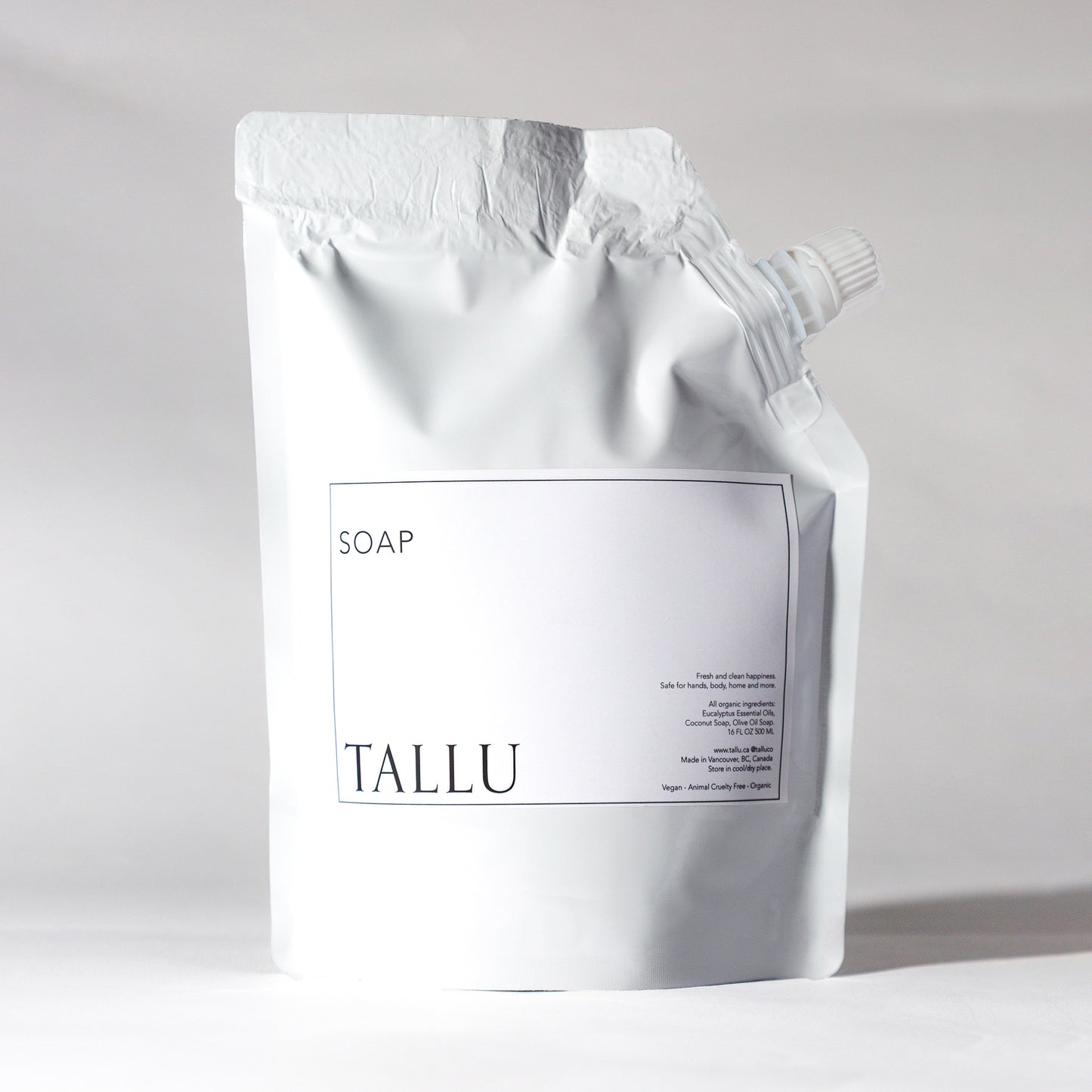 Tallu Hand Soap Refill, a sustainable, non-toxic option for eco-conscious homes.